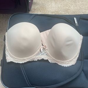 Simone Perele 32E 32DD Nude Strapless Bra Lightly Padded